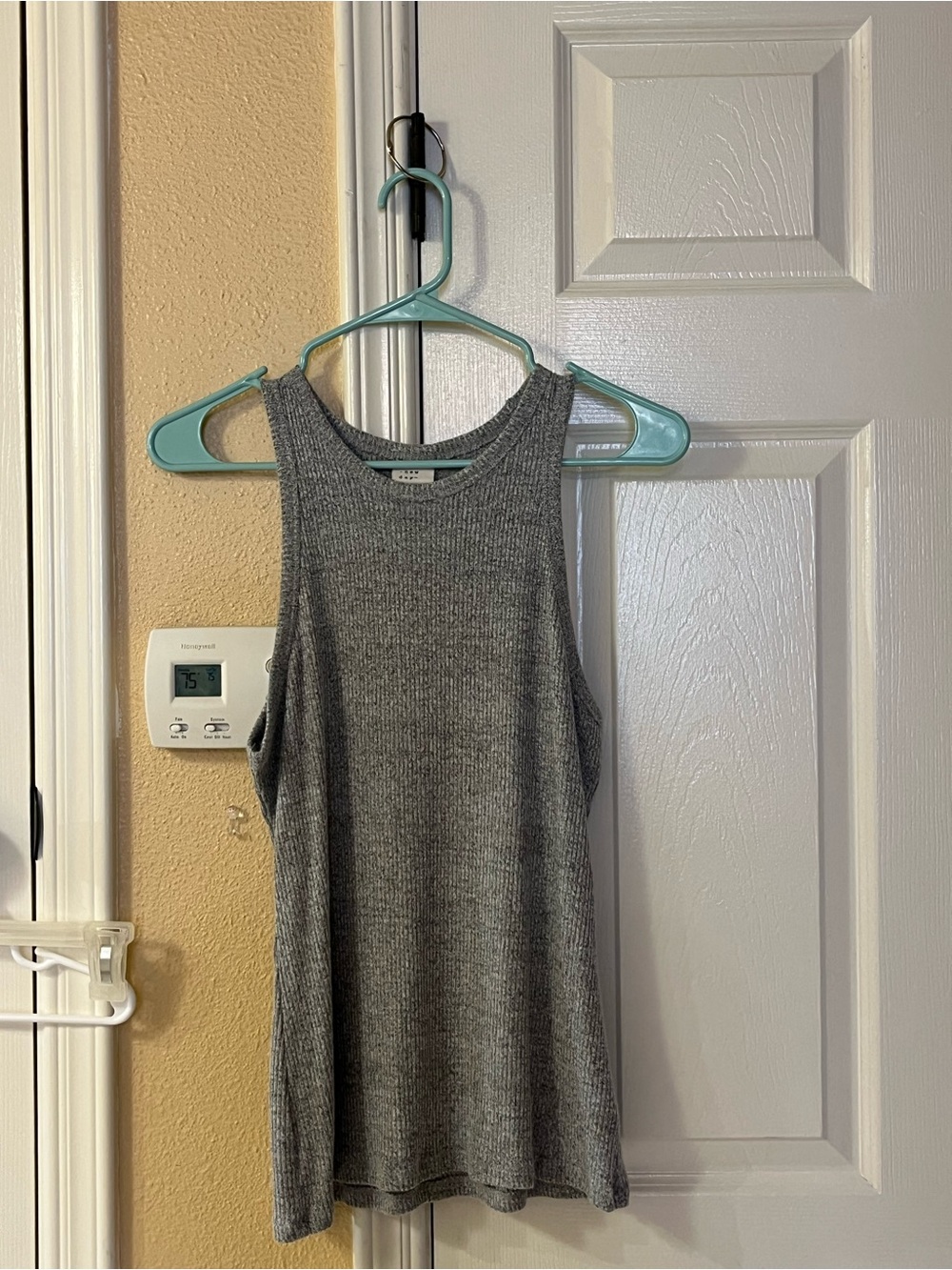 A New Day Gray Ribbed Sleeveless Tank